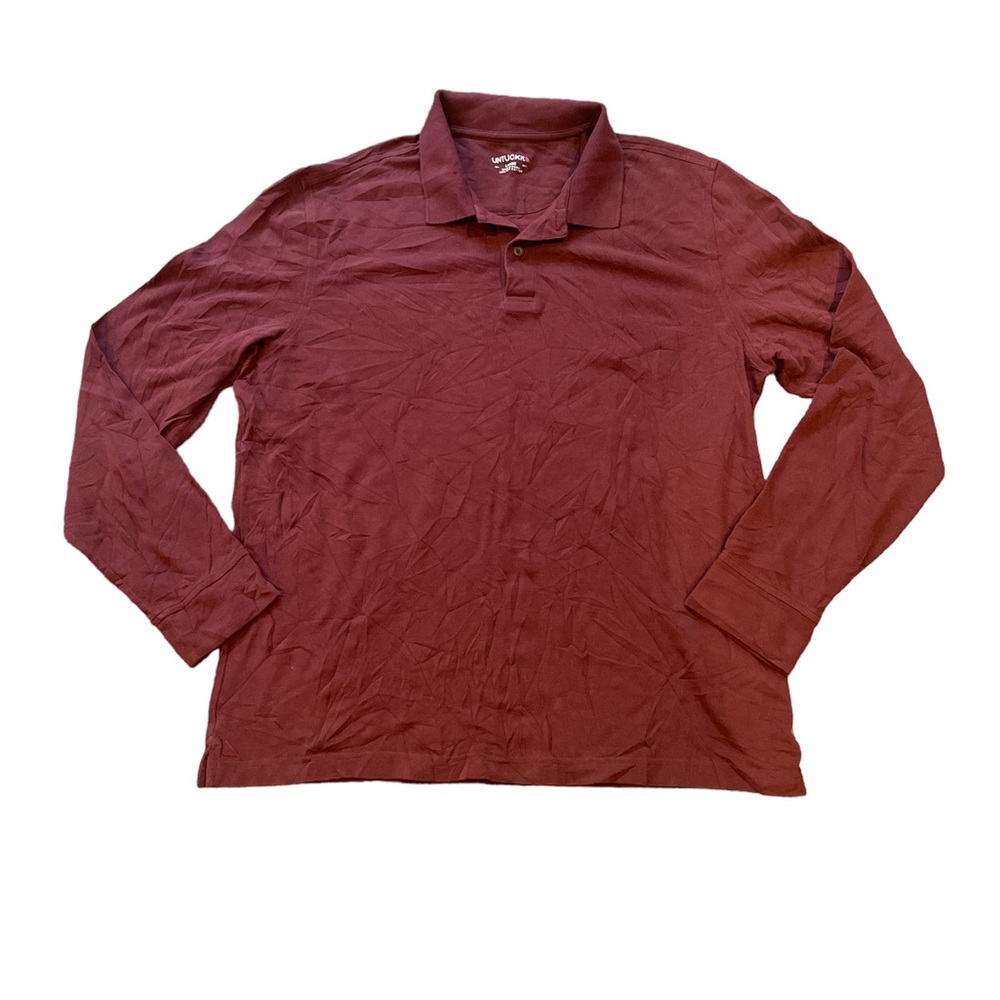 UNTUCKit Polo Long Sleeve Avignon Maroon Pima Cotton Polo Size Large